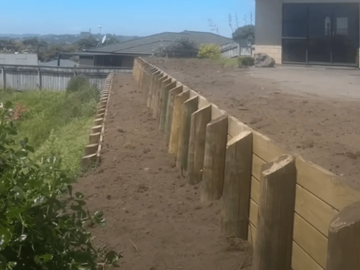 Residential retaining wall construction in Whanganui