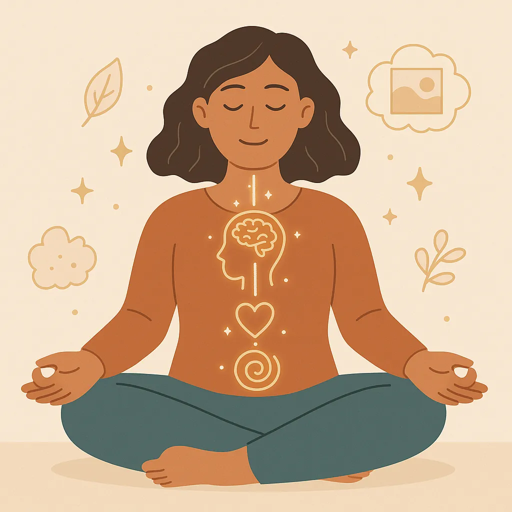 An illustration of a woman that shows her healed heart and mind, representing the empowered self that emerges from Brainspotting Therapy when working with a Somatic Therapist in Scottsdale and Phoenix, Arizona. Also available in Scottsdale Arizona.