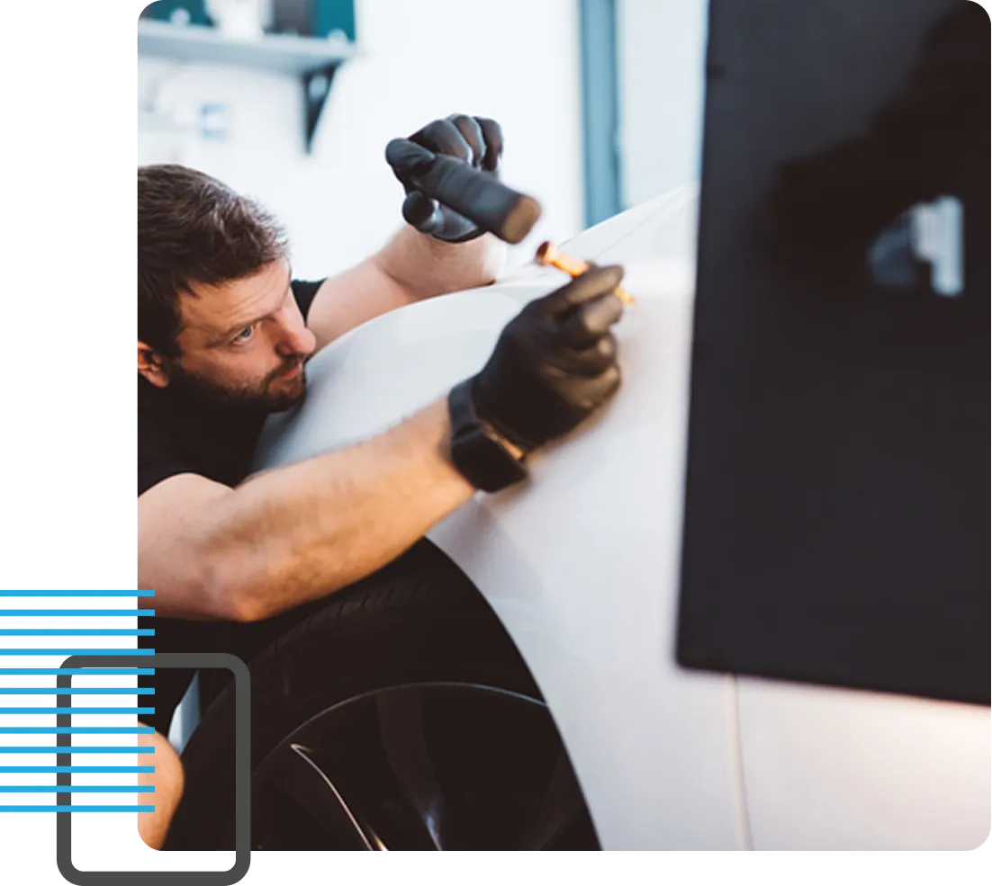 Hill Country paintless dent repair technician