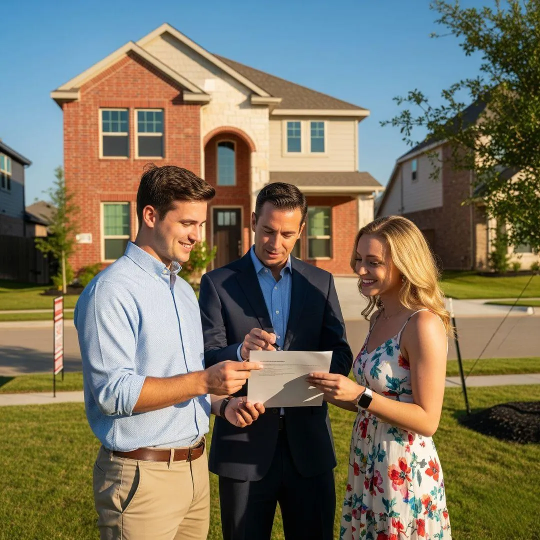 Montgomery County estate planning attorney explaining power of attorney documents to elderly couple in modern law office