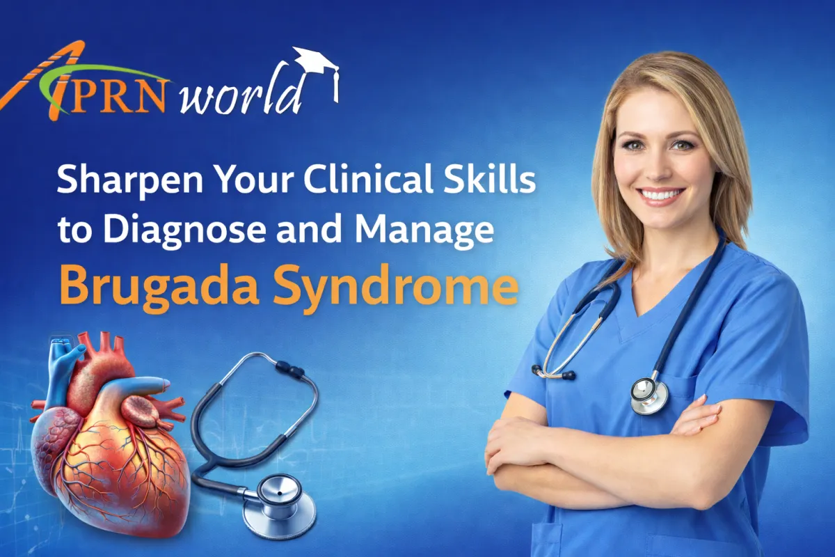 Healthcare professional reviewing ECG for Brugada syndrome diagnosis and management training