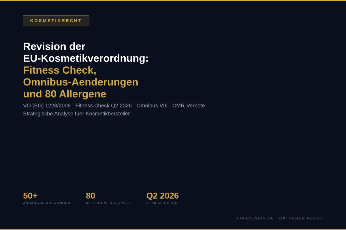 EU-Kosmetikverordnung: Revision 2026 — Was auf Hersteller zukommt | juravendis