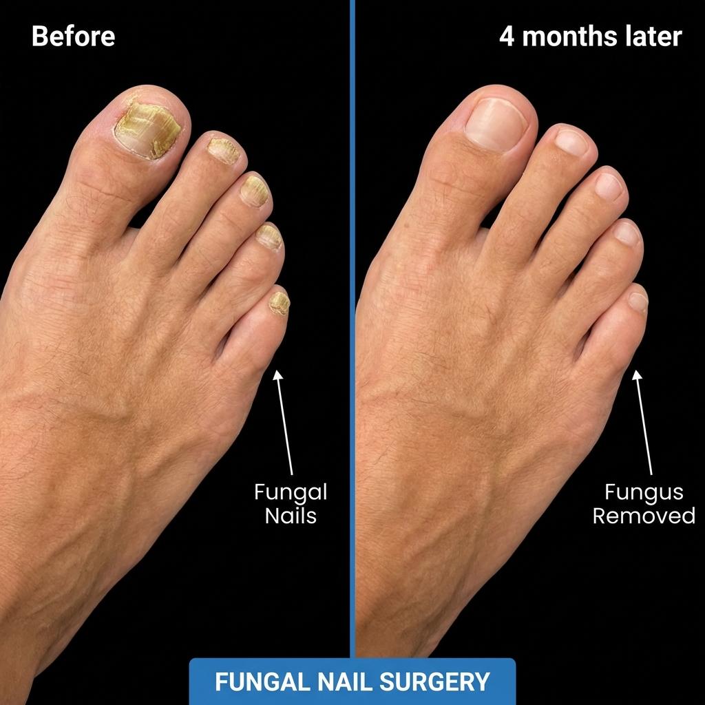 Fungal nail before and after treatment