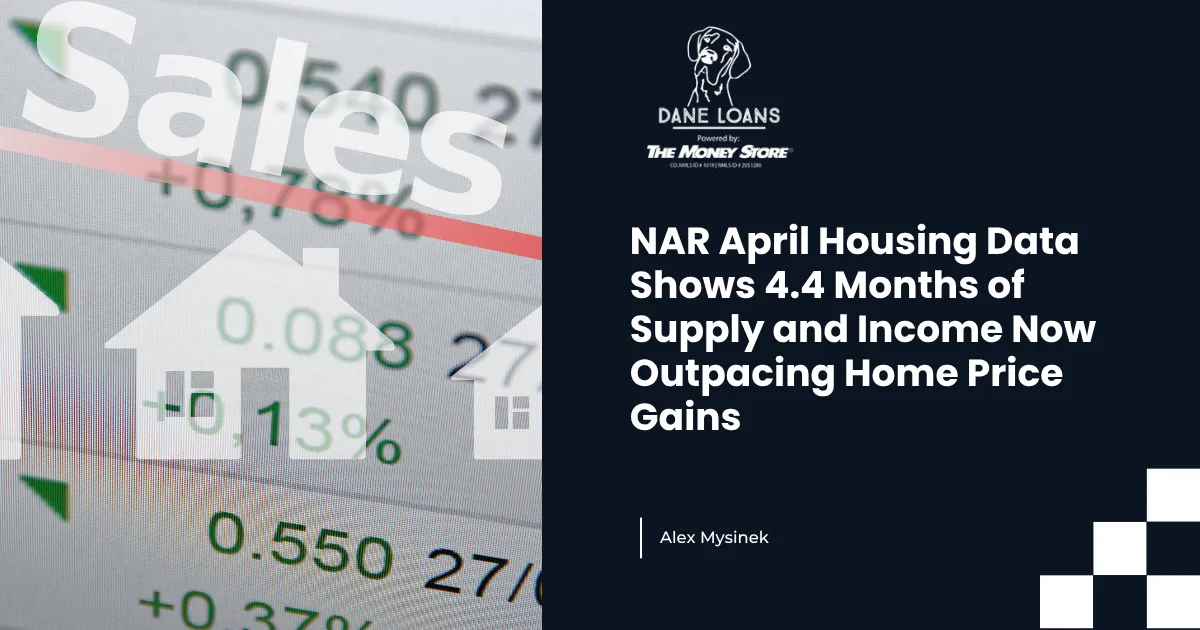 NAR April Housing Data Shows 4.4 Months of Supply and Income Now Outpacing Home Price Gains
