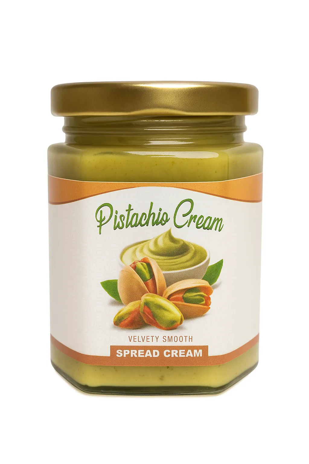 Image of the 7oz. jar of Dubai Chocolate Pistachio Cream spread we sell and deliver.