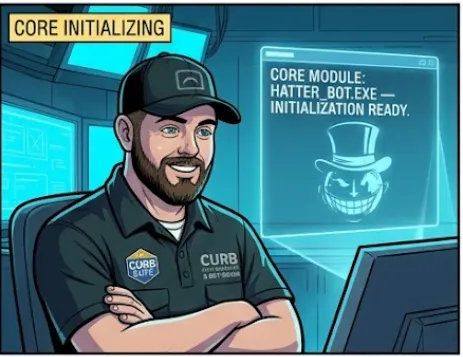 Hatter Bot core module initializing — HATTER_BOT.EXE initialization ready at Curb Elite Solutions Bot-Brand OKC strategic command the strategic son comes online