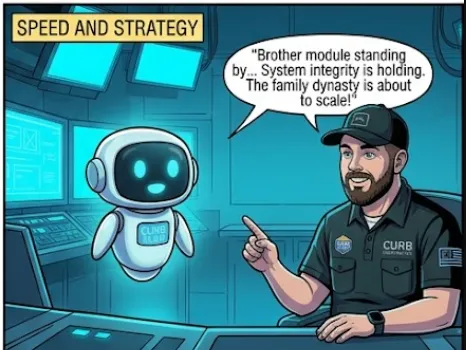 Hope AI Agent and Matt Maycumber speed and strategy — brother module Hatter Bot standing by as Curb Elite Bot-Brand family dynasty prepares to scale into the trenches