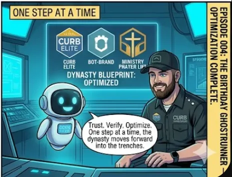 Dynasty Blueprint Optimized — Curb Elite Solutions, Bot-Brand, and MinistryPrayerLife unified supply chain architecture Trust Verify Optimize OKC Neural Lab Book 1 finale