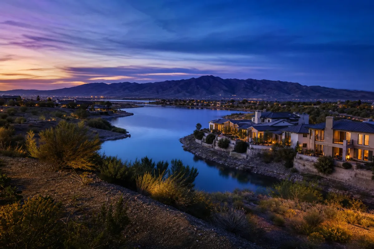 Lake Las Vegas waterfront community with homes and resort amenities in Henderson Nevada
