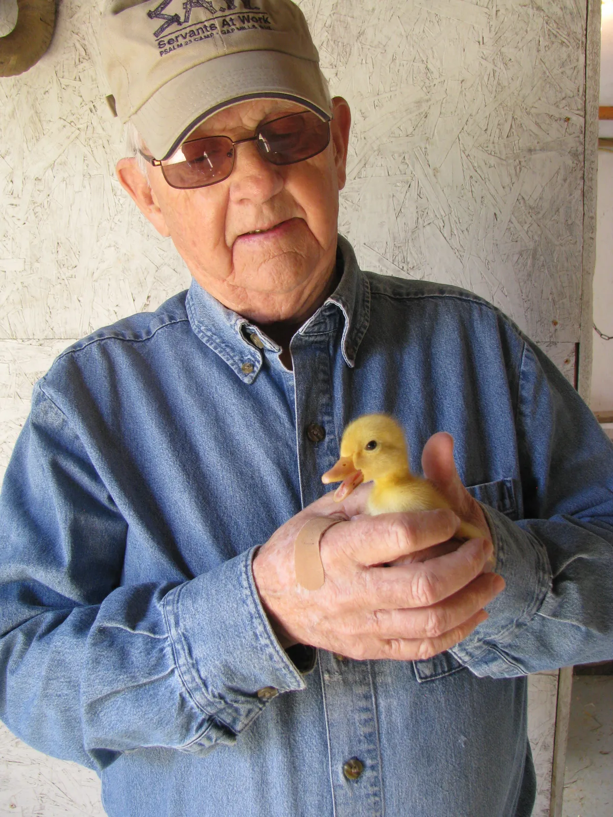 Dennis Rowan and a duck