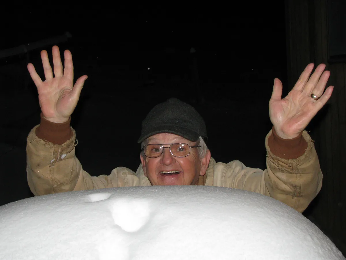 Dennis Rowan in the snow