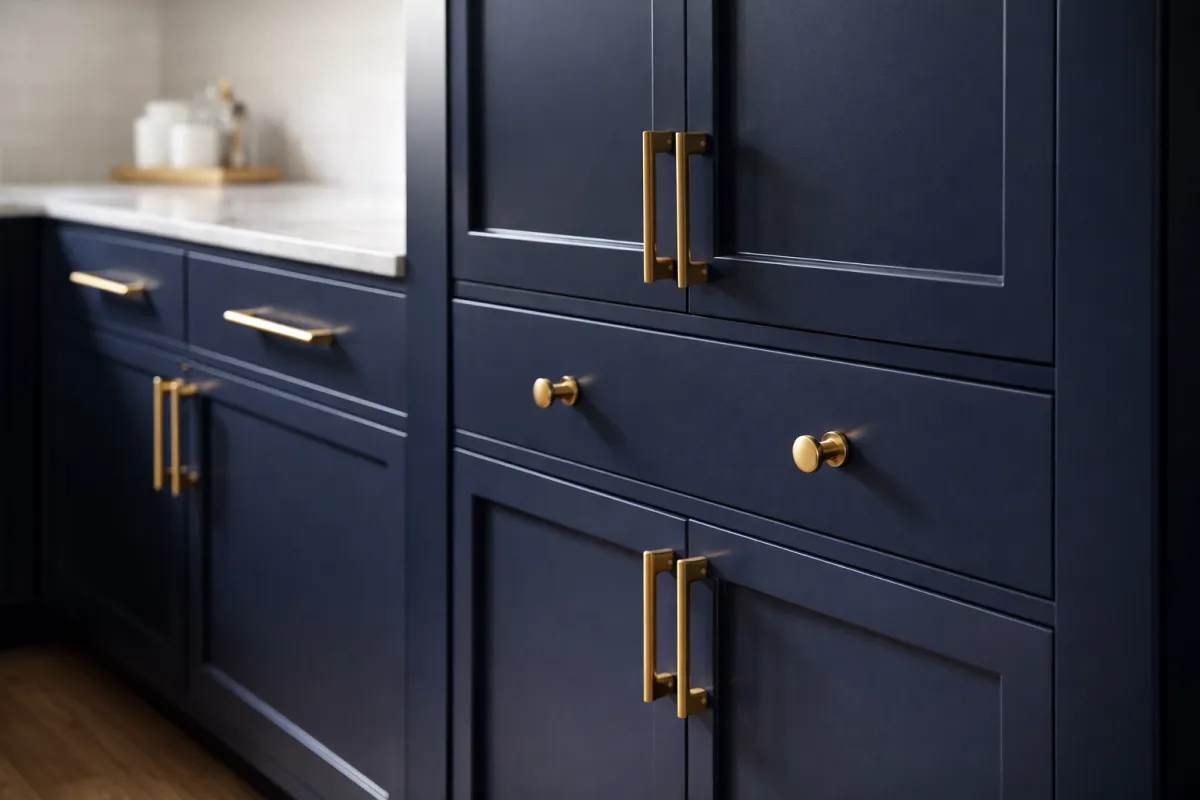 Freshly painted kitchen cabinets with a durable smooth finish in a Bend Oregon remodel