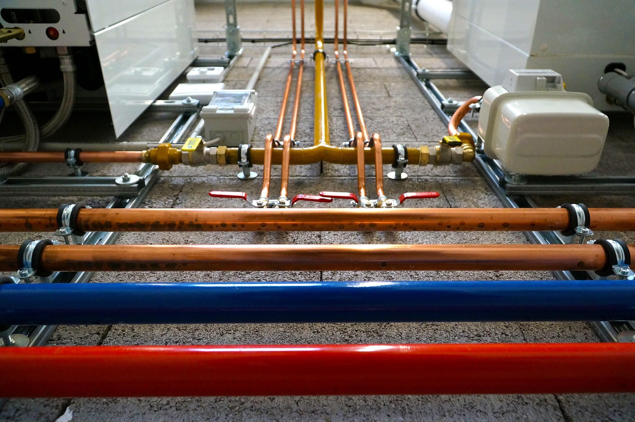 blue and white plastic pipe