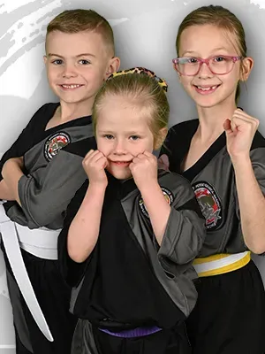 Children aged 5-7 participating in karate class at KRMA