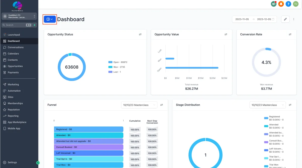 Duskmind dashboard