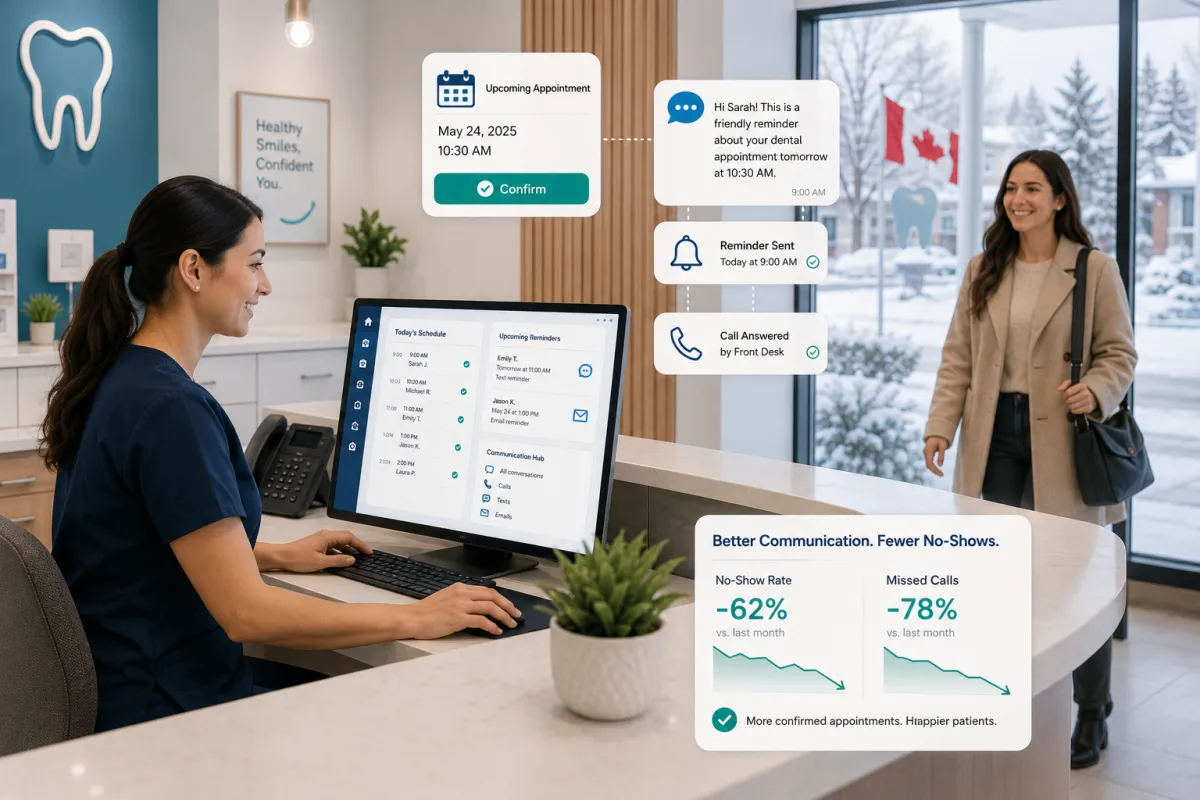 How Dental Practice Management Software Reduces No-Shows and Missed Calls in Canadian Clinics
