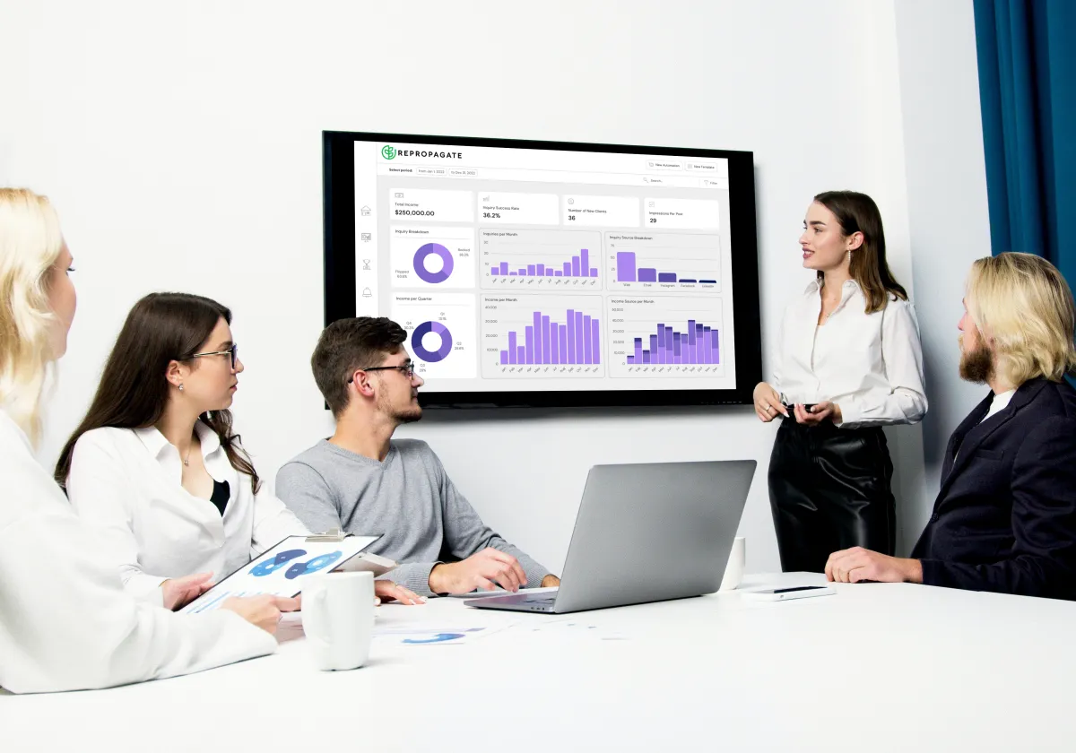 team reviewing online analytics 