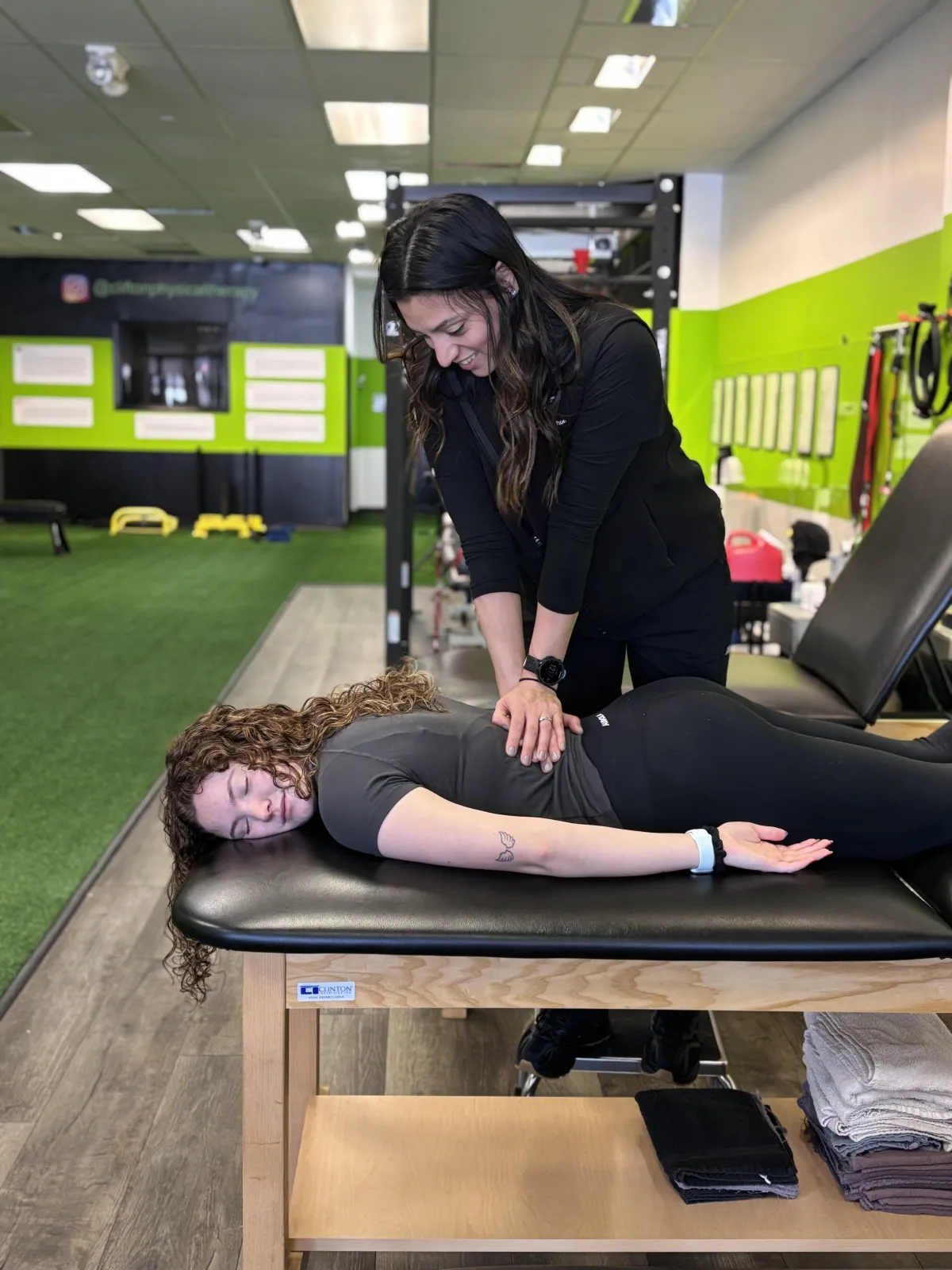 Female patient receiving massage