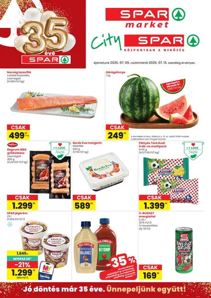 SPAR akciók Üllőn 2026. július 9. és július 15. között