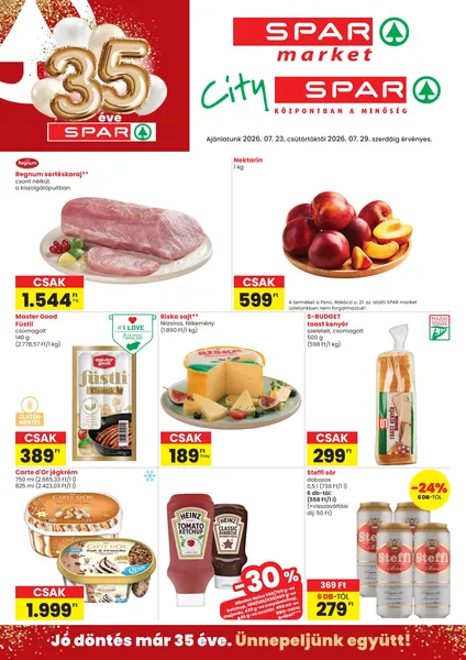 SPAR akciók Üllőn 2026. július 23. és július 29. között