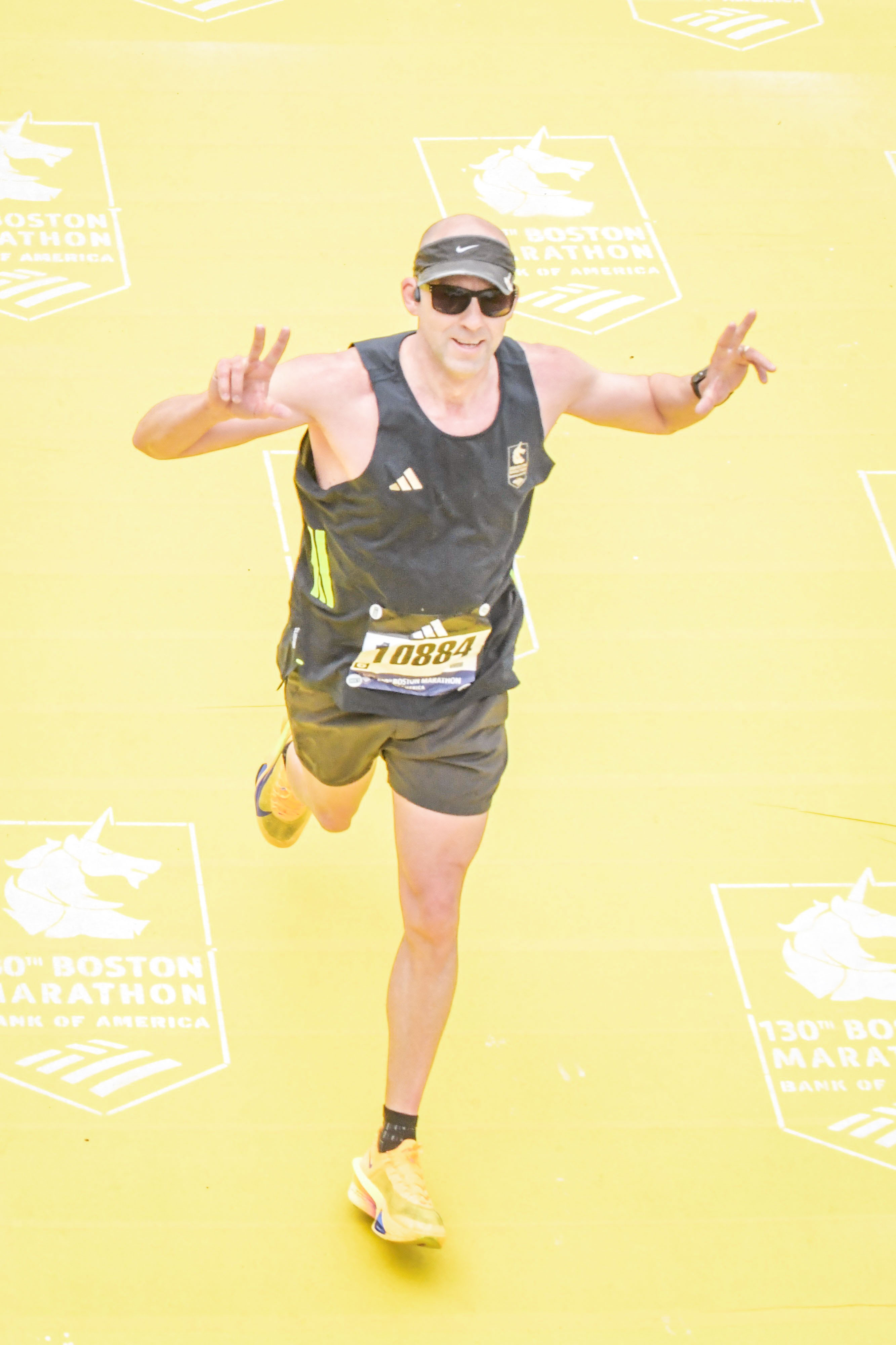 Coach Joe Beckerley Finishing Boston Marathon