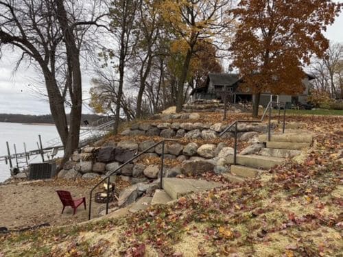 Boulder Wall Installation in Pequot Lakes