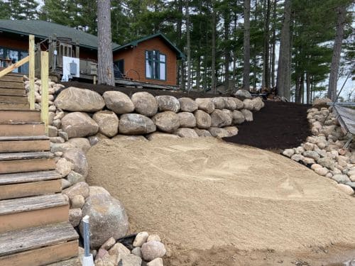 Retaining Wall Installation in Pequot Lakes