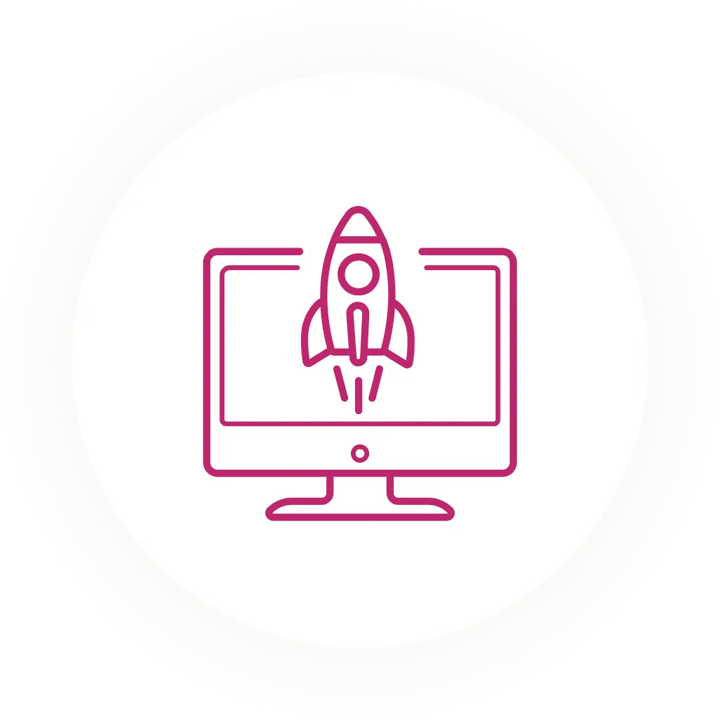 Rocket ship launch icon