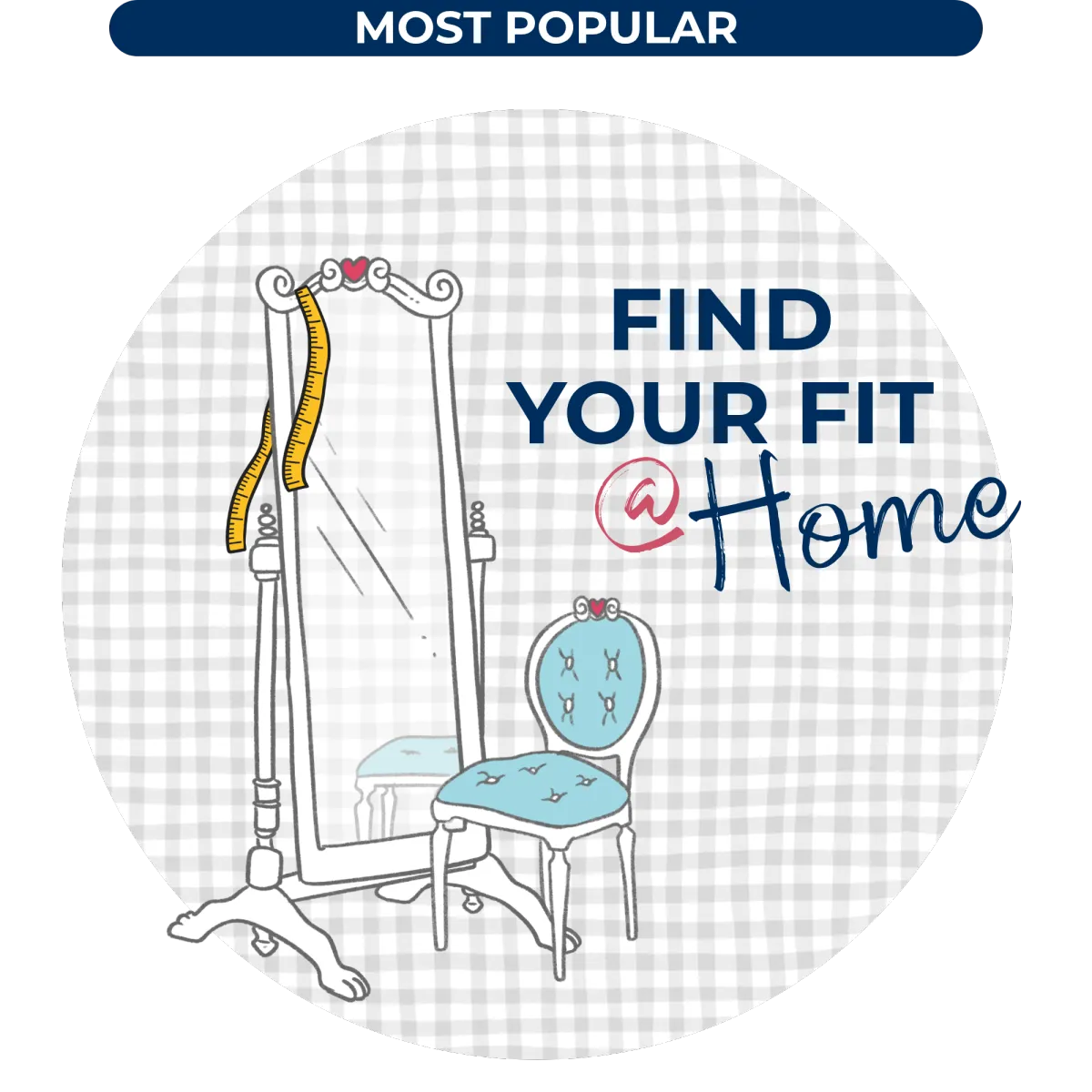 Woman completing an online bra fitting questionnaire from home