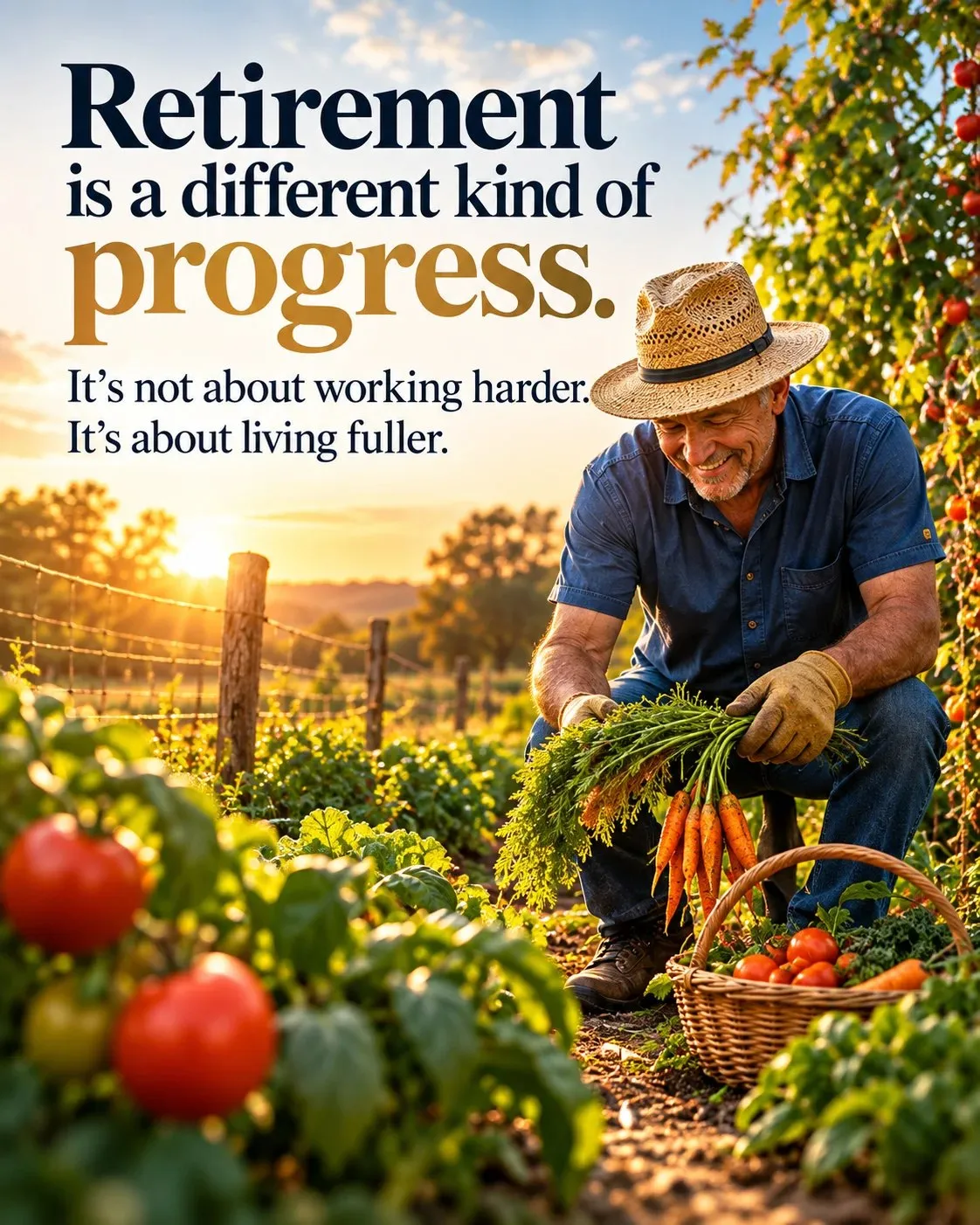 Retirement is a different kind of progress. It's not about working harder. It's about living fuller.