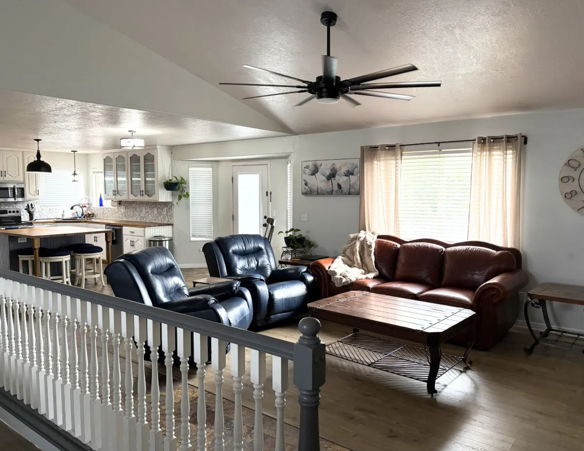 Cozy living room with comfortable seating in Platinum Care home