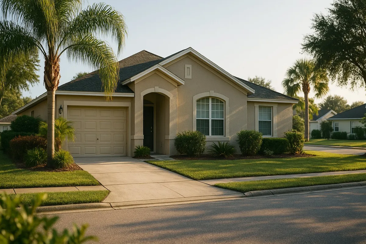 Central Florida suburban house exterior for a seller guide on open building permits