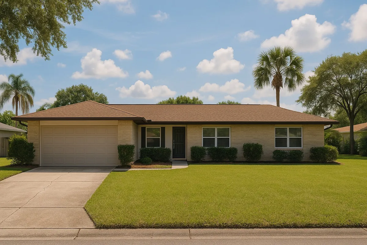 Central Florida suburban house exterior for a seller guide on foundation problems