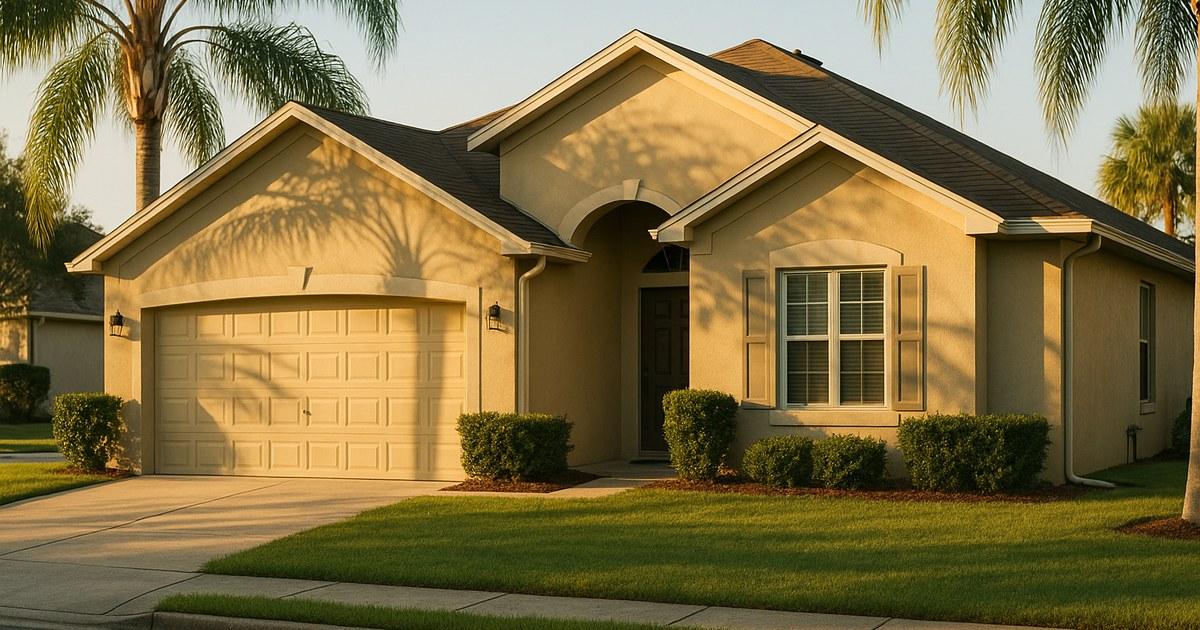 Sunlit Central Florida suburban house exterior for a seller guide on cash-sale closing costs