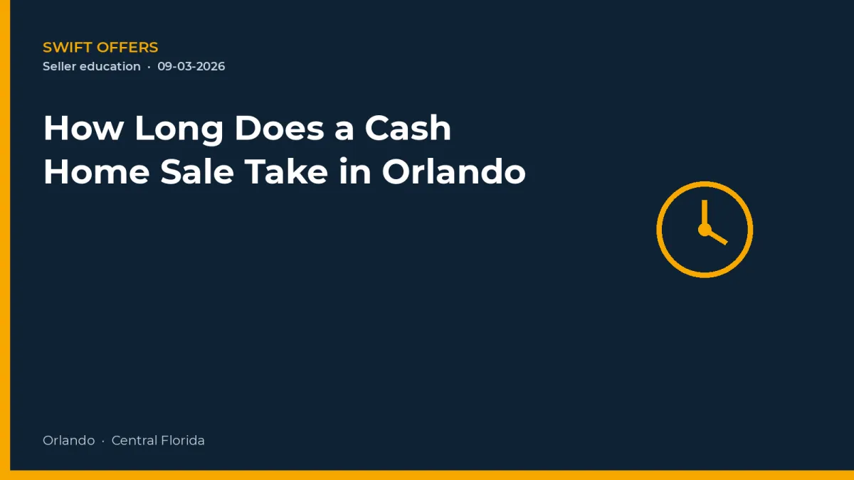 How Long Does a Cash Home Sale Take in Orlando