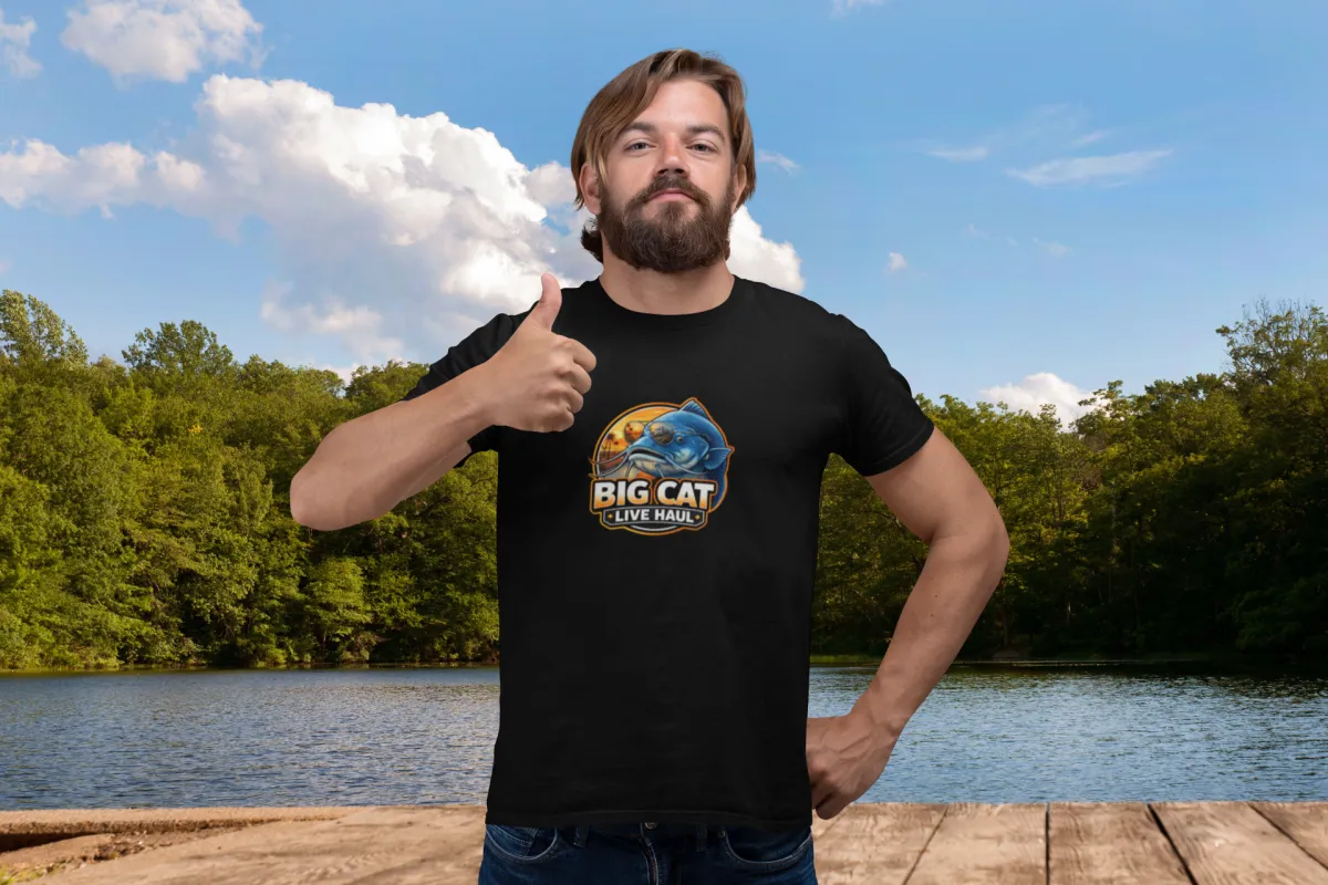 a man in a yellow jacket holding a fishing pole