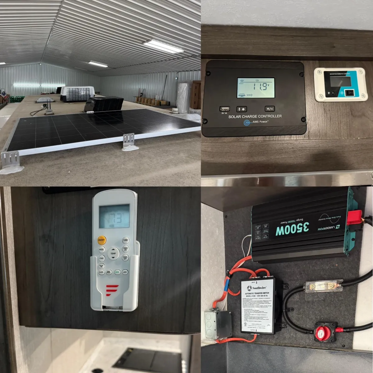 RV solar panel installation