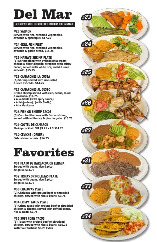 Ay Maria Restaurant | Del Mar, Favorites Menu