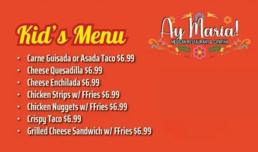 Ay Maria Restaurant | Kid's Menu