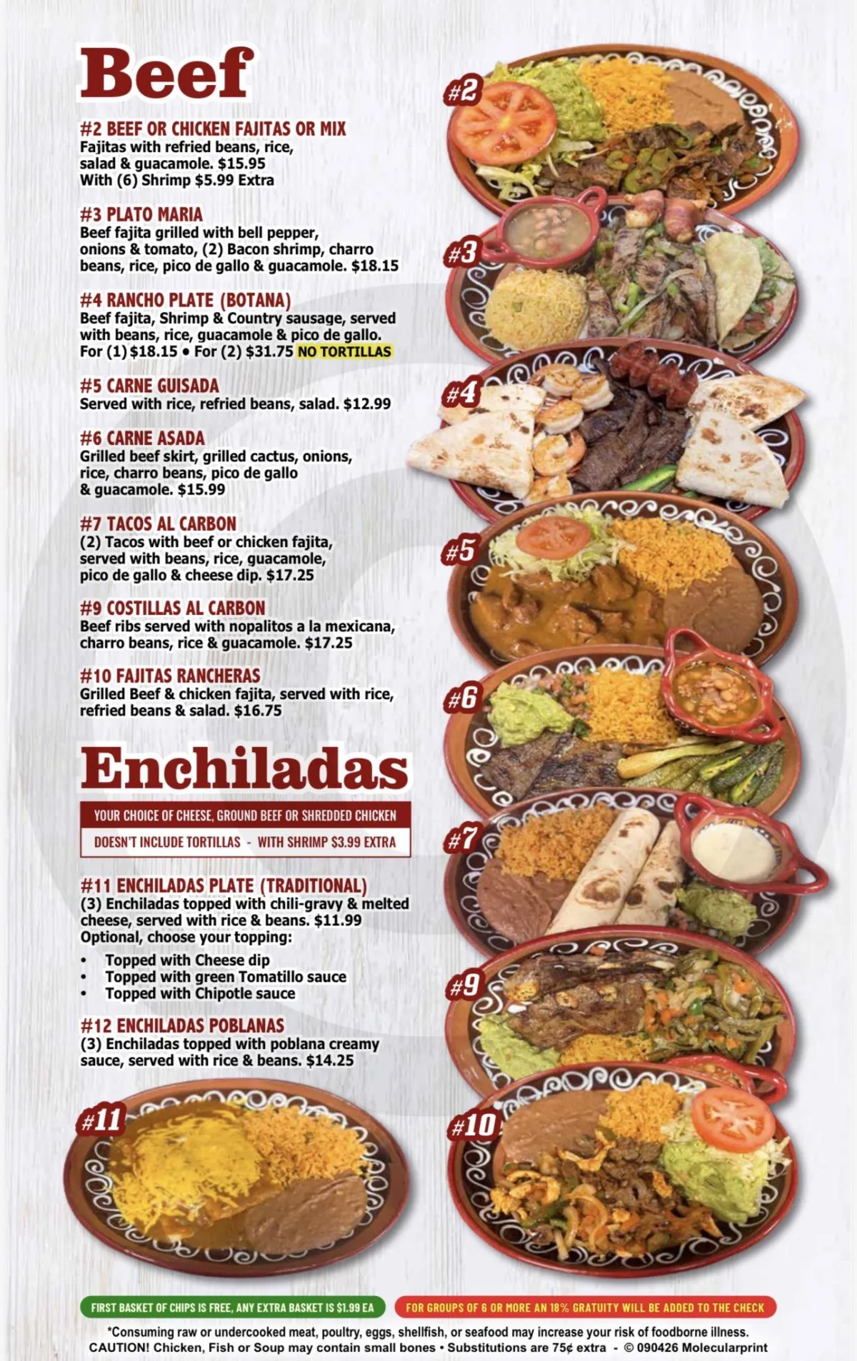 Ay Maria Restaurant | Enchiladas, Chicken, Combos, Menu