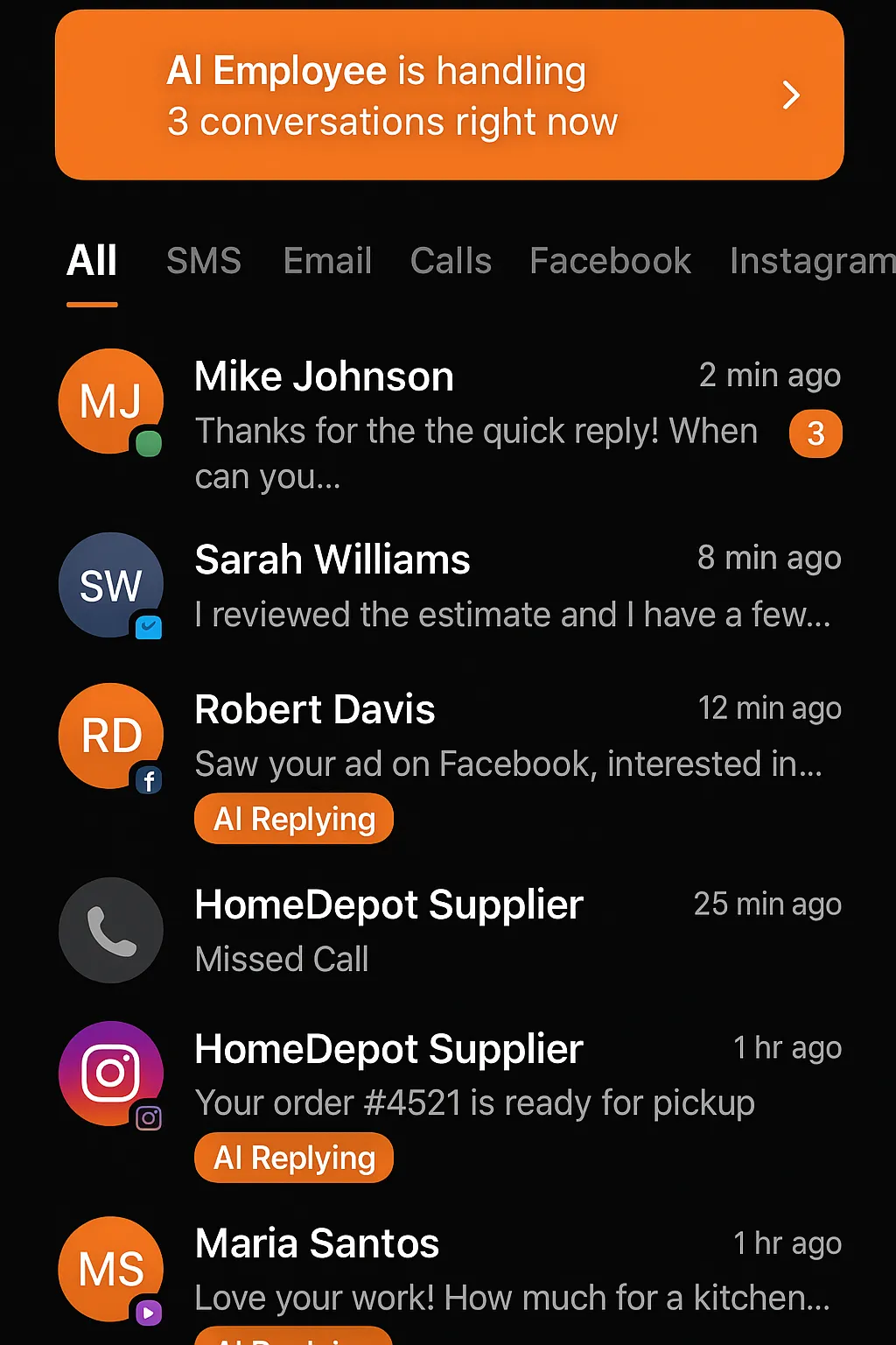 Unified Inbox HHM CORE interface