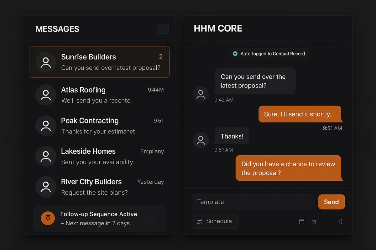 Two-Way SMS feature interface