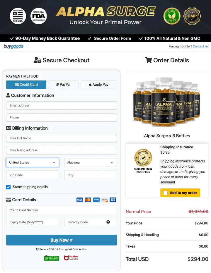 Alpha Surge purchase