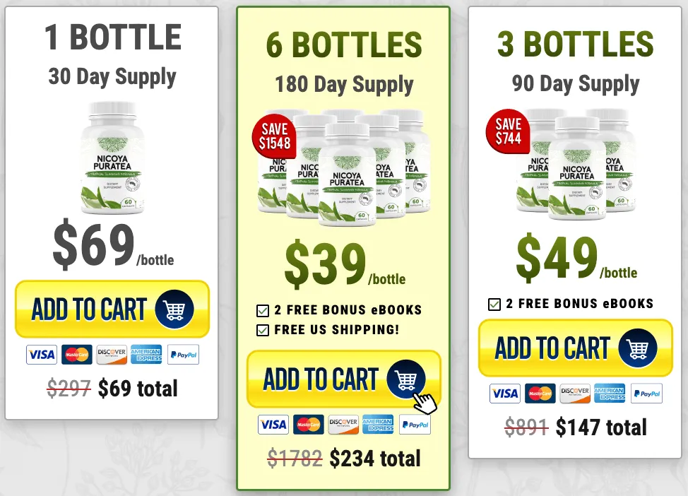 Nicoya PuraTea order bottle