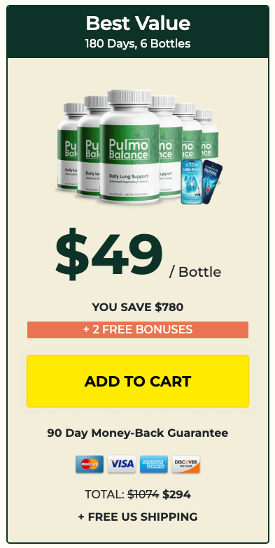 Pulmo Balance order 6 bottle