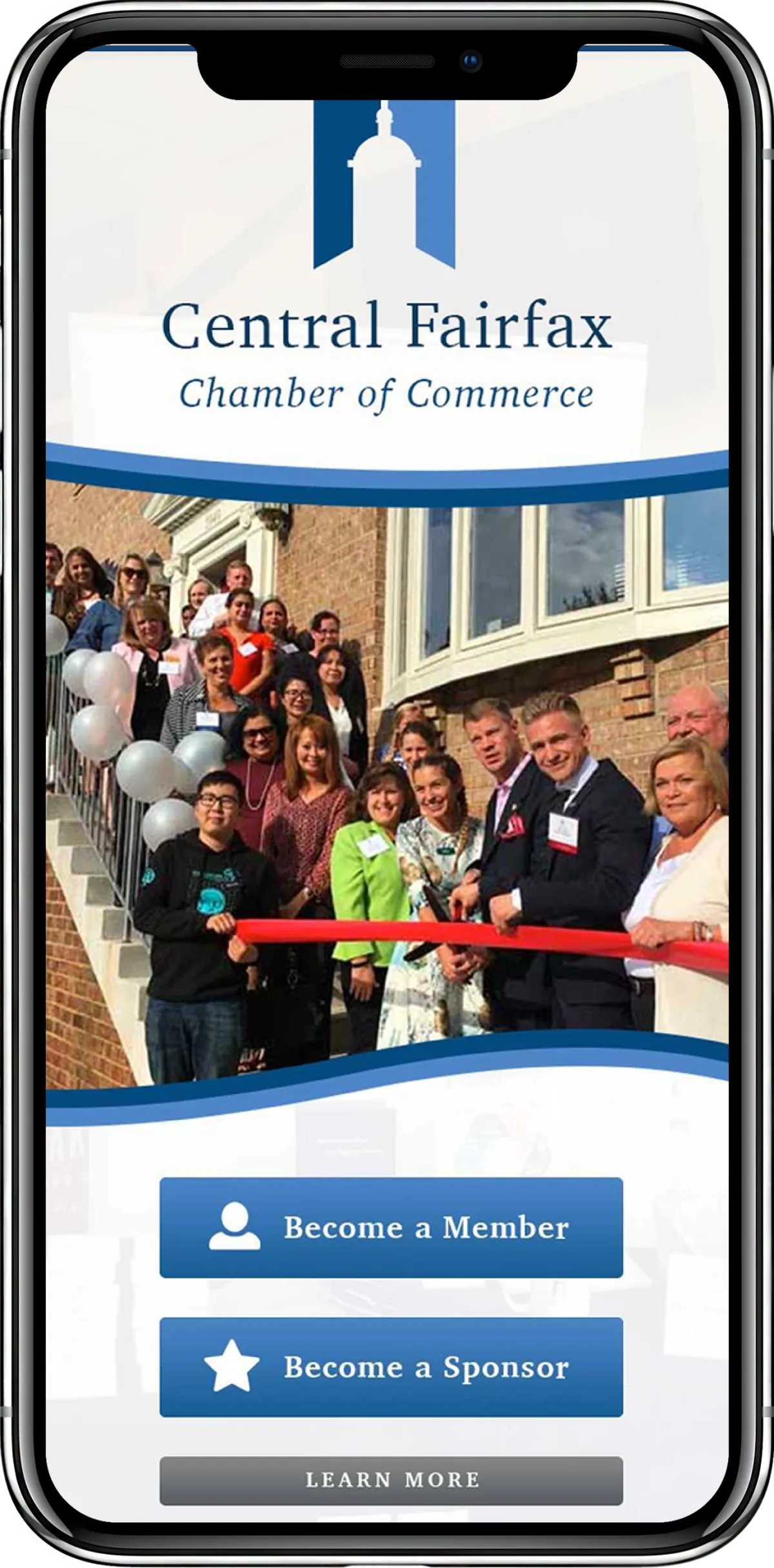 Central Fairfax Chamber Of Commerce App Mockup