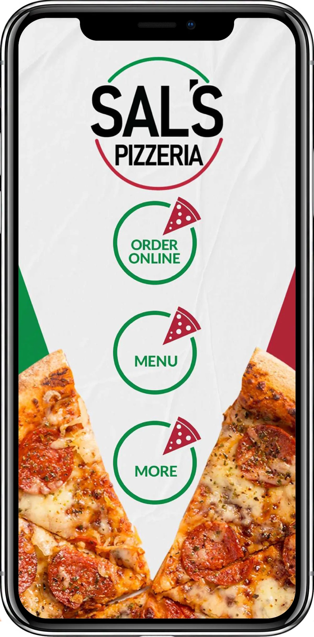 Sal's Pizzeria Mobile App Mockup