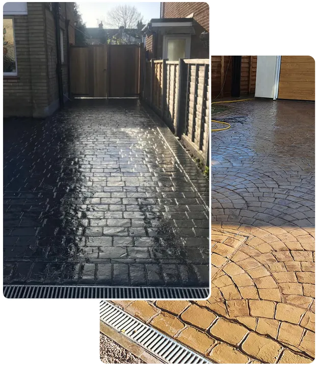 Imprinted concrete in Harlow