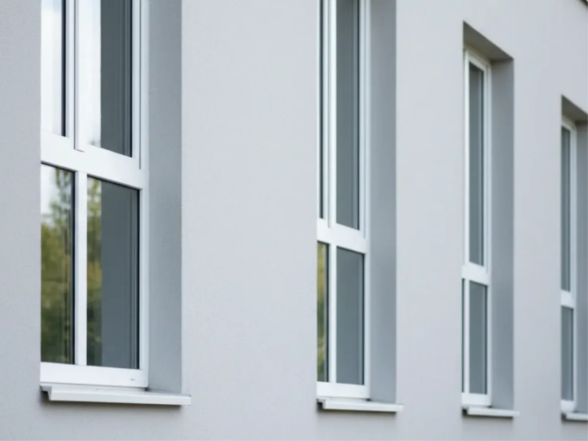 Ferestre PVC premium montate pe cladire rezidentiala moderna, solutie durabila si eficienta energetic