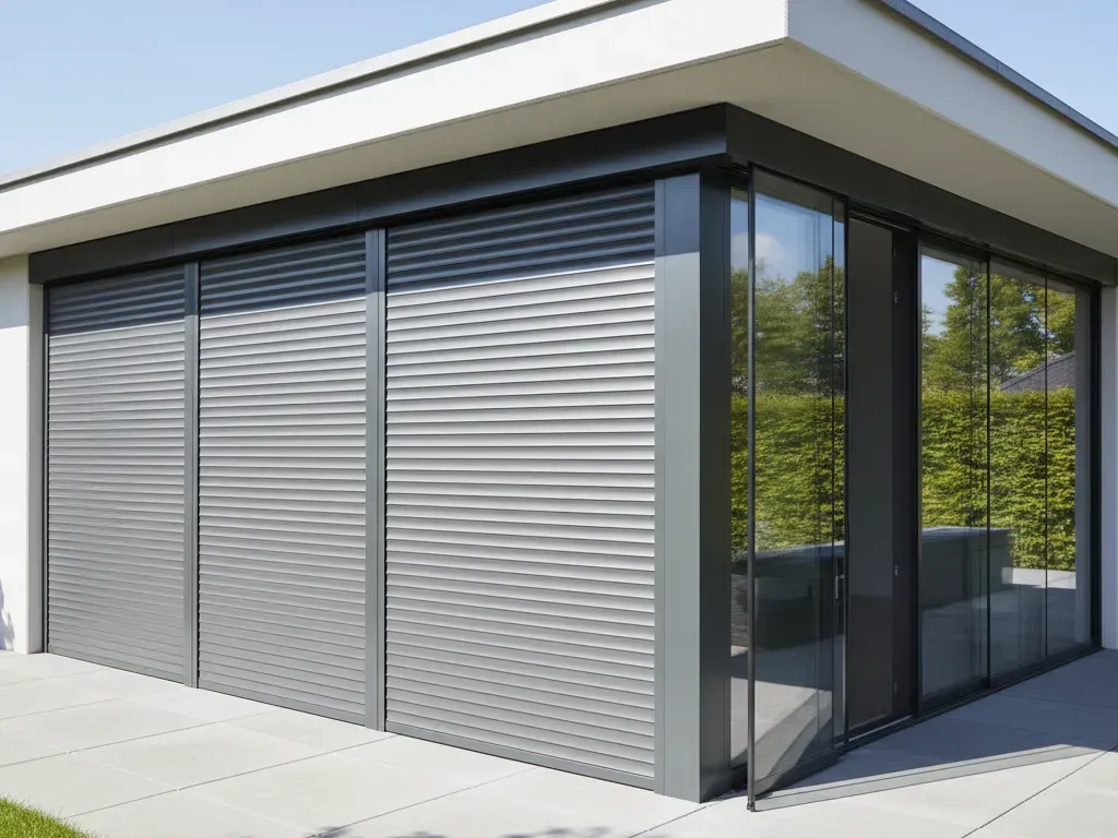 Sisteme de umbrire si inchideri exterioare montate la o terasa moderna, solutie functionala pentru confort